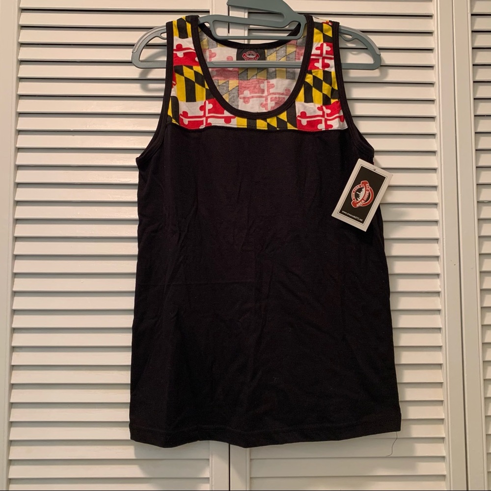 🎄2 for $15🎄AREA CODE 212 Maryland flag tank top size US S NWT